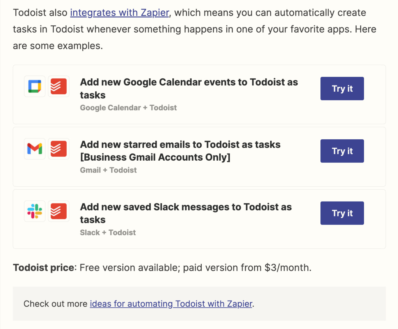 Content Marketing Goals: How Many & Which Ones | Calls to action in Zapier's article