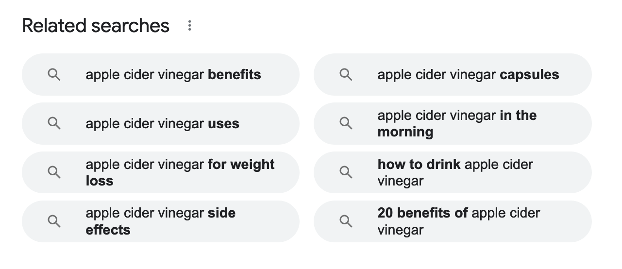 Content Research: 9 Actionable Tips to Master It | Related searches for "apple cider vinegar"