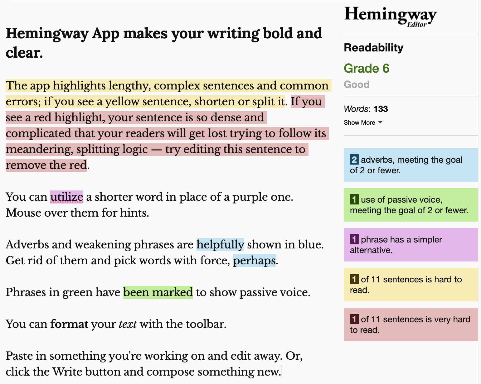 How to Write Website Content That Ranks (And People Want to Read) | Hemingway app