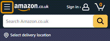 Mobile SEO: 10 Optimization Tips to Build a Mobile-Friendly Site | Hamburger menu icon on Amazon