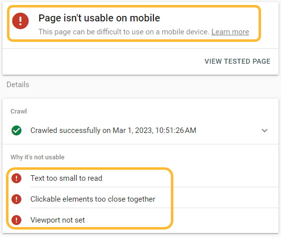 Mobile SEO: 10 Optimization Tips to Build a Mobile-Friendly Site | Issues for page failing the Mobile-Friendly Test