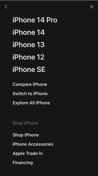 Mobile SEO: 10 Optimization Tips to Build a Mobile-Friendly Site | Apple navigation on mobile