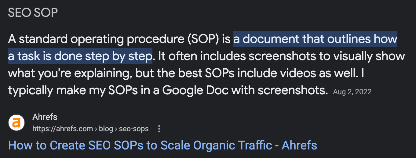 How to Start a Blog That Makes Money (And Gets Free Traffic) | Example featured snippet