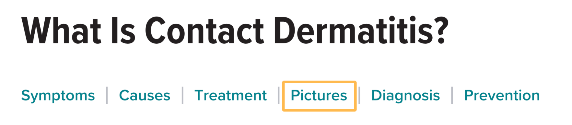 Healthline's Content Anatomy: 5 SEO Insights to Learn From | "Contact dermatitis" sections