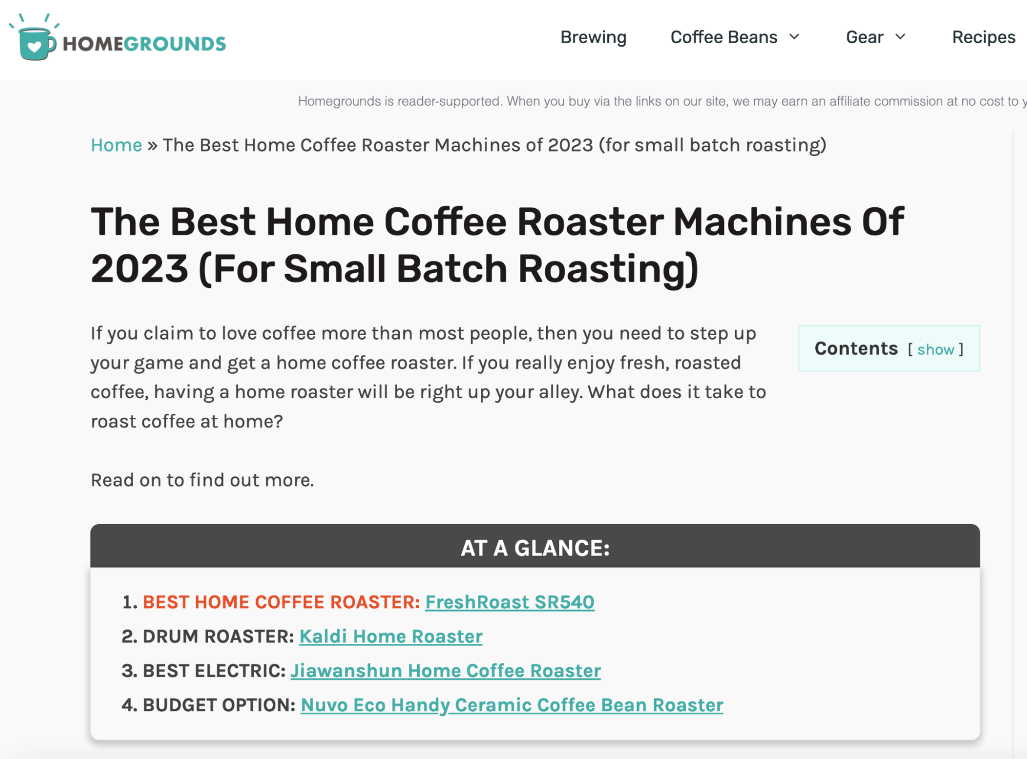 Affiliate Marketing for Bloggers: How to Earn Big | Homegrounds' review of the best coffee roasters