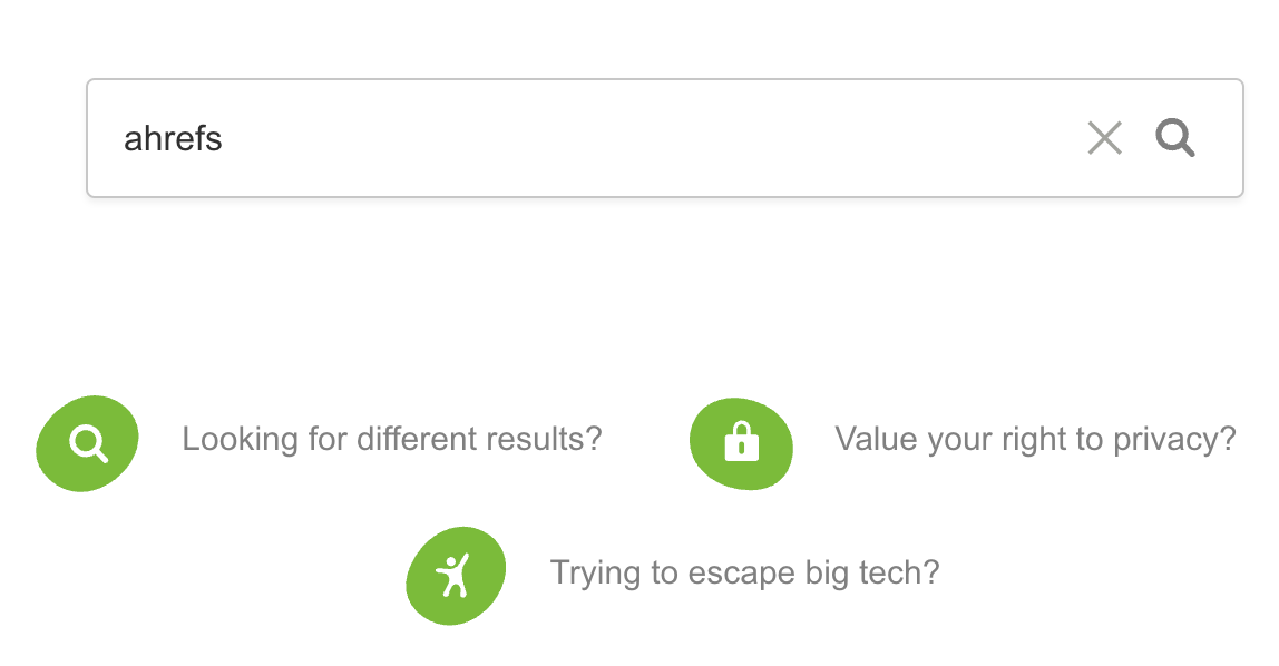 13 Privacy-Focused, Alternative Search Engines to Google | Searching "ahrefs" on Mojeek