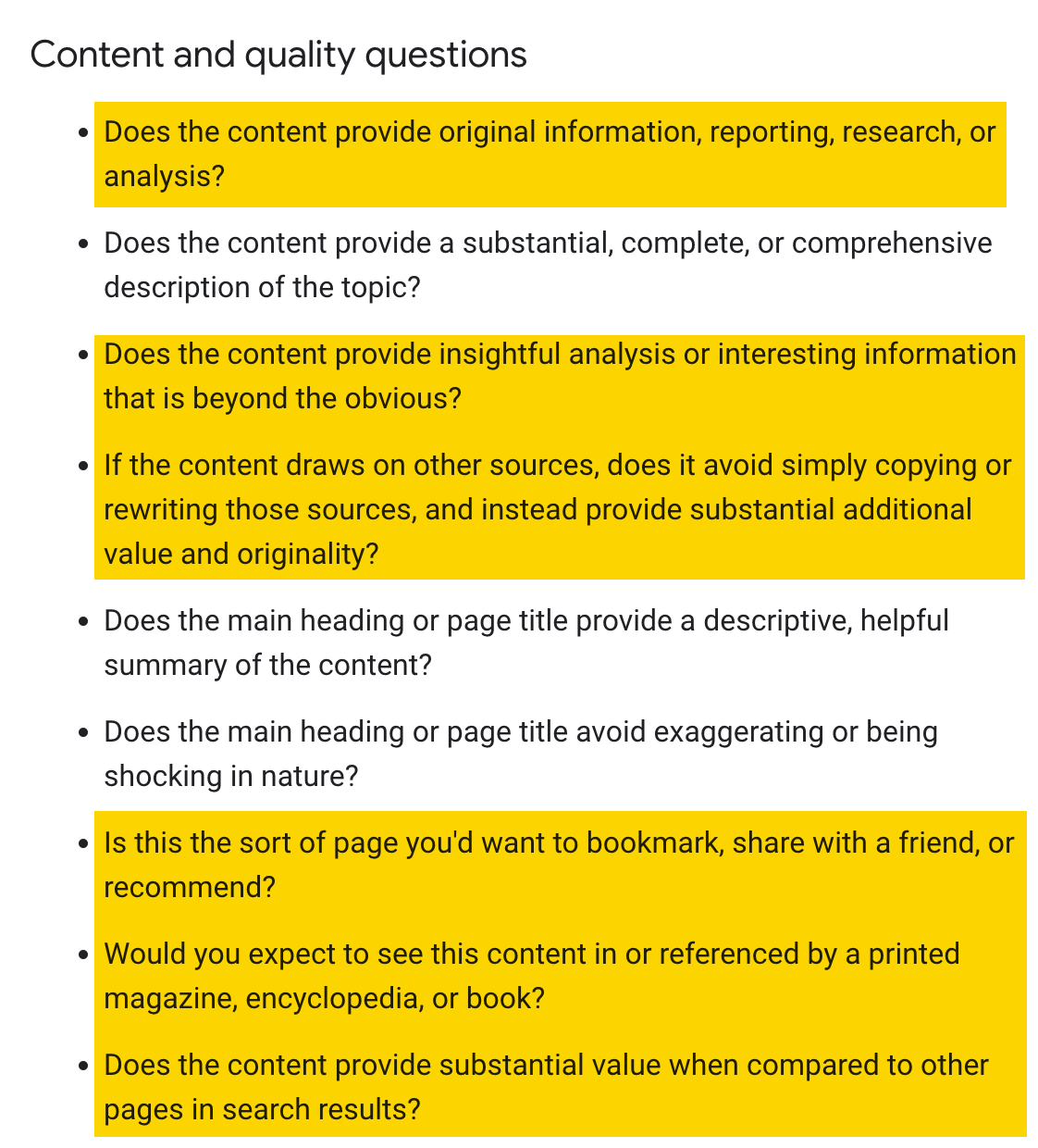 White Hat SEO: How to Play by the Rules | "Content and quality" questions from Google's Search Essentials