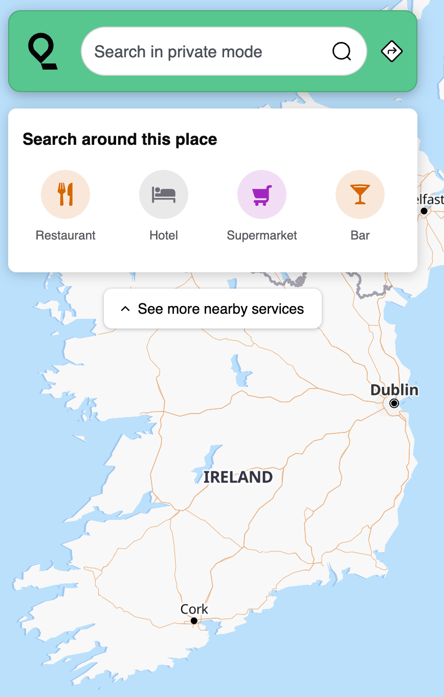 13 Privacy-Focused, Alternative Search Engines to Google | Qwant's "maps" feature
