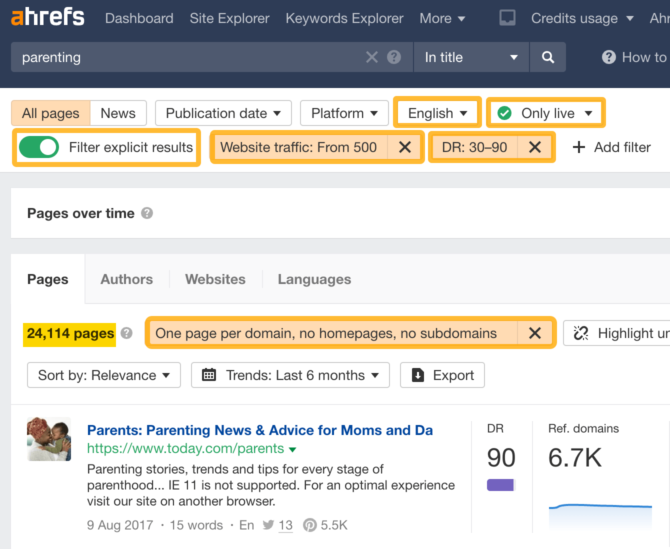 White Hat SEO: How to Play by the Rules | Using Ahrefs' Content Explorer to find guest blogging opportunities