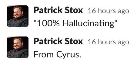 AI Copywriting (Tools to Improve Efficiency) | Patrick Stox relays a message from Cyrus Shepard that ChatGPT is "100% hallucinating," via Slack