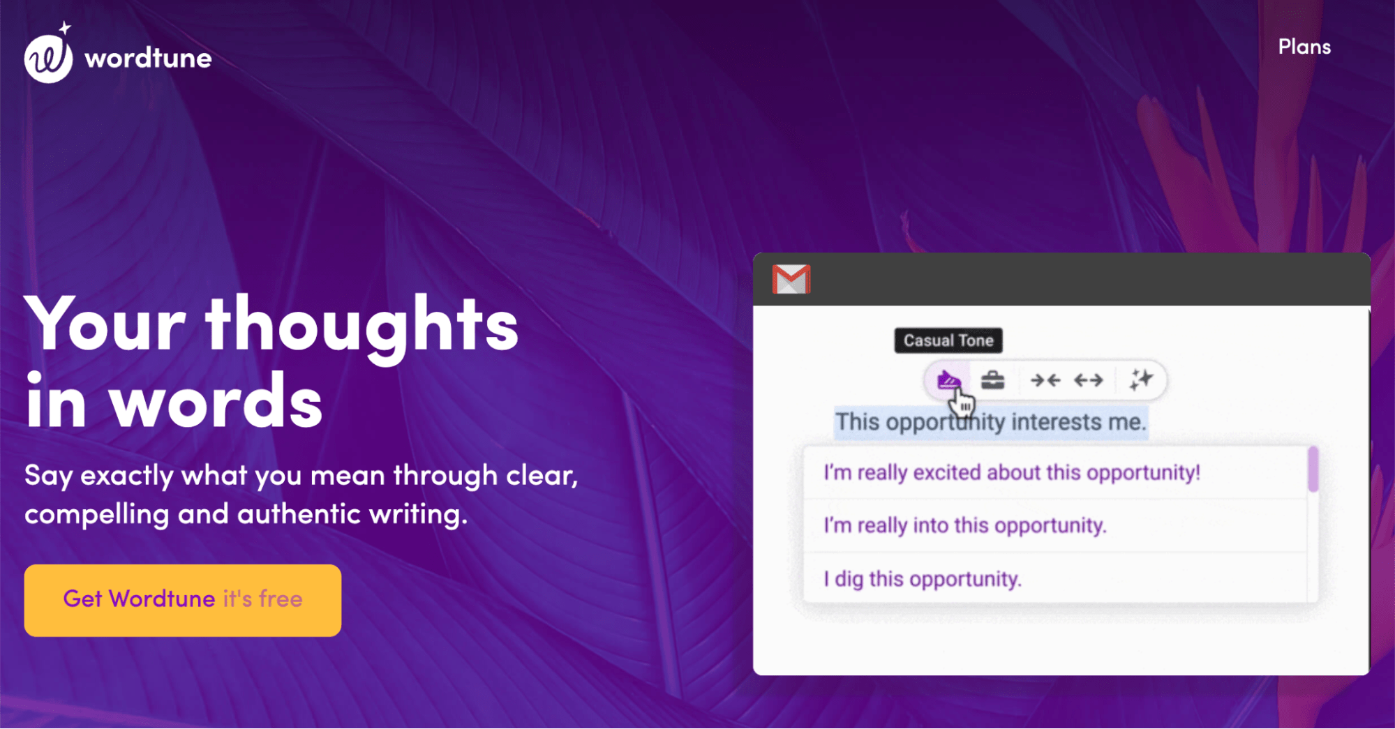AI Copywriting (Tools to Improve Efficiency) | Wordtune homepage