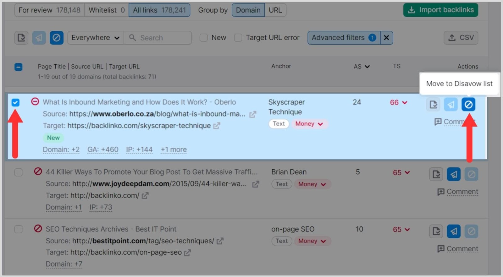 Semrush BA – Image 23 Disavow harmful links