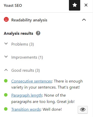 How to Use Yoast SEO to Improve SEO | "Readability analysis" menu