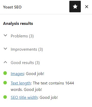 How to Use Yoast SEO to Improve SEO | Menu showing elements for SEO analysis
