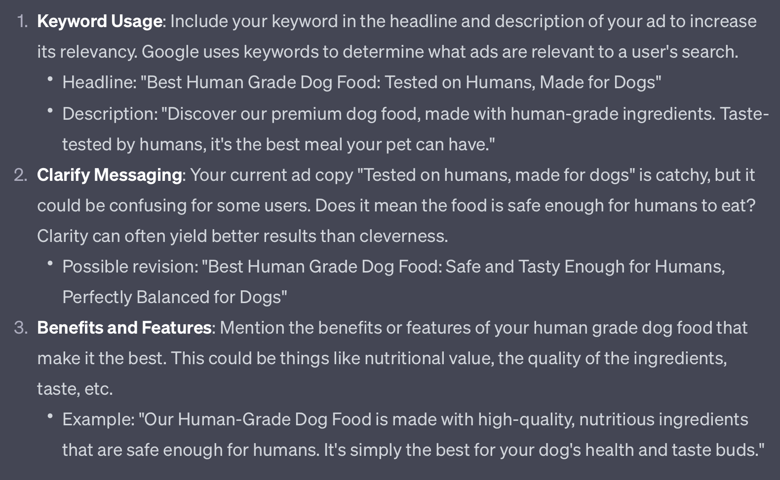 What Is Search Engine Marketing? The Simple Guide | ChatGPT generating ideas on improving keyword relevance