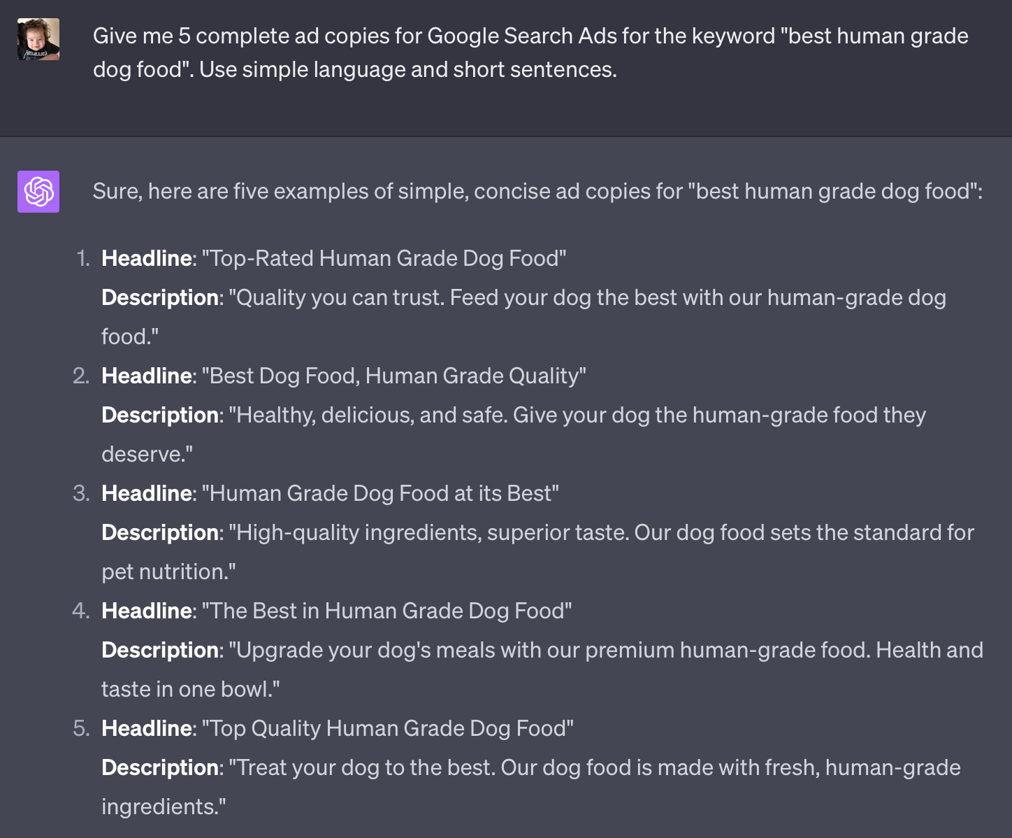 What Is Search Engine Marketing? The Simple Guide | ChatGPT generating ideas for ad copy