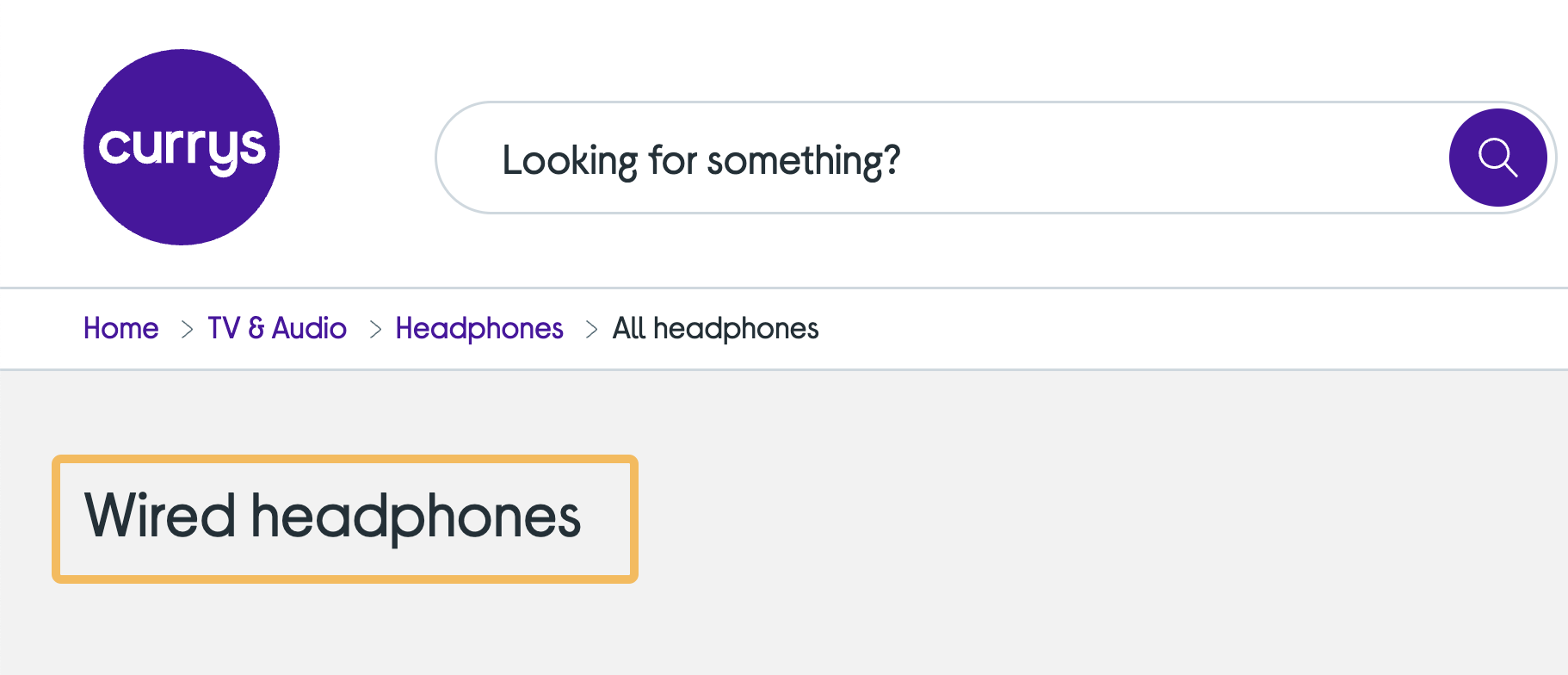 Master E-commerce SEO in 2023: Beginner's Guide | Example H1 on an e-commerce category page, via currys.co.uk