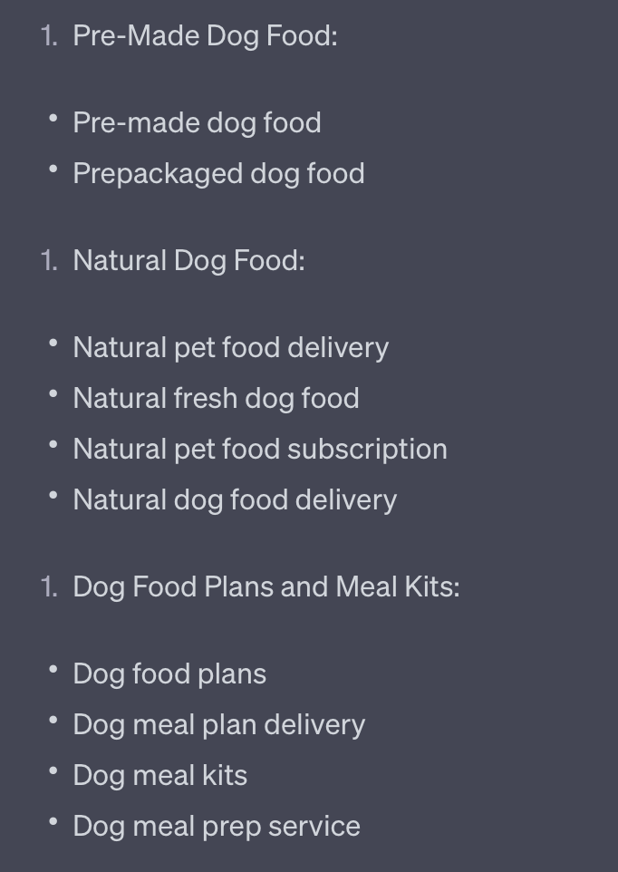 What Is Search Engine Marketing? The Simple Guide | ChatGPT organizing keywords into clusters