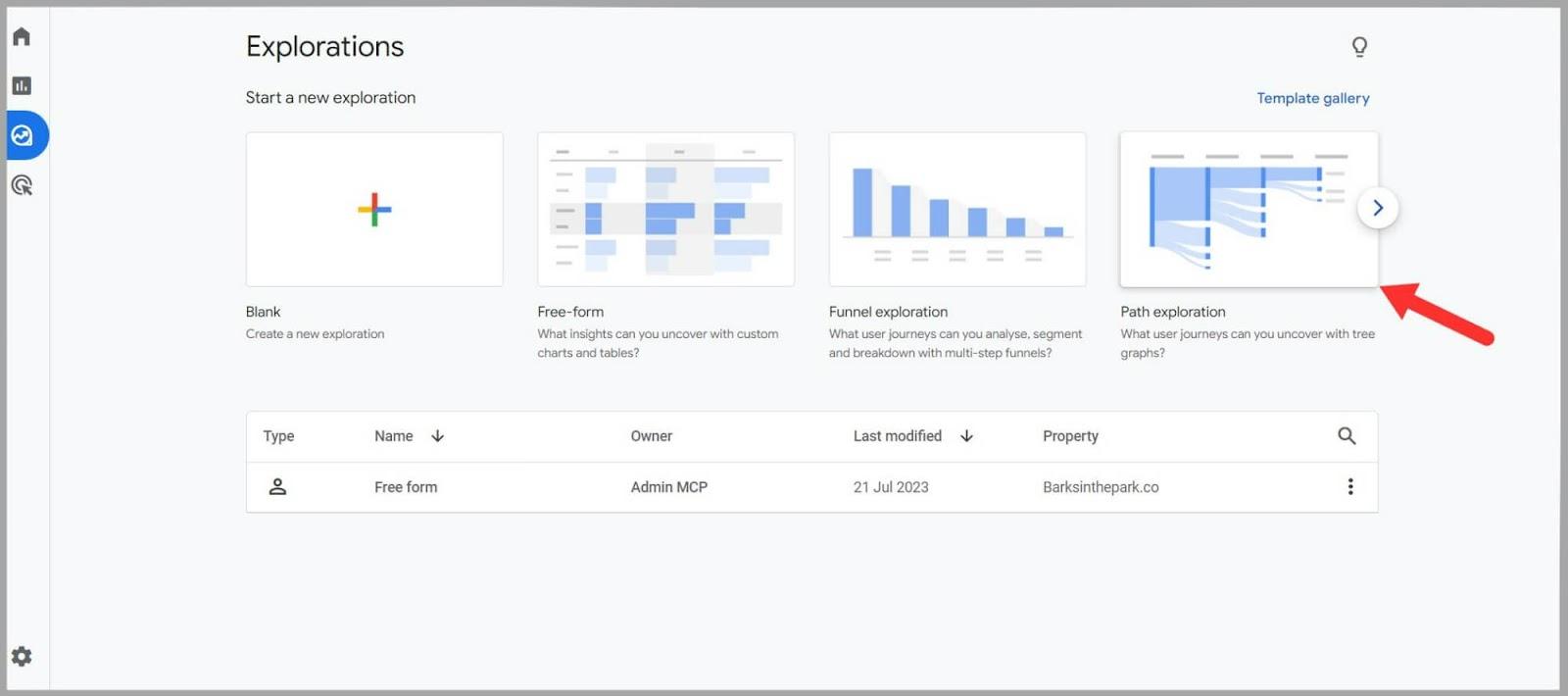 Path Exploration Report Click on the Path Exploration Report