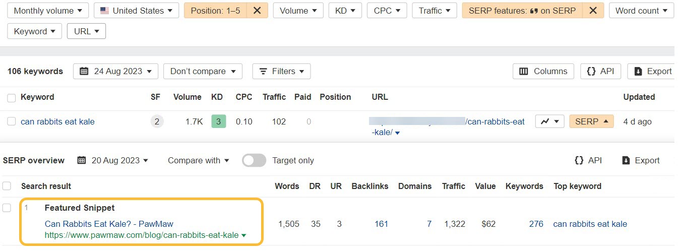 8 Best Traffic Analysis Tools | Finding featured snippet opportunities using AWT
