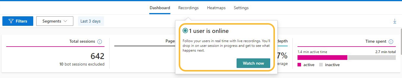 8 Best Traffic Analysis Tools | Microsoft Clarity live sessions