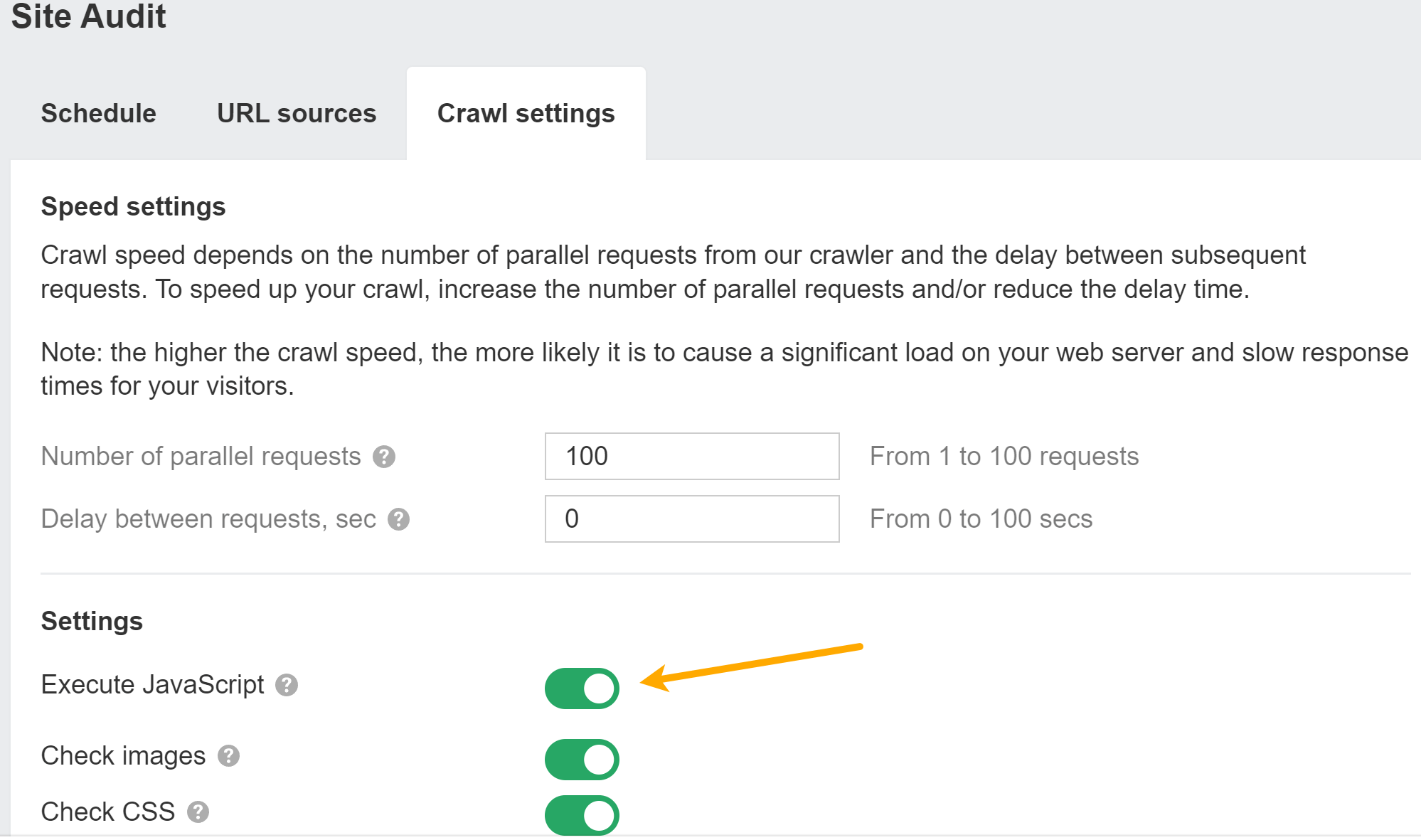 What SEOs Really Need to Know About JavaScript SEO | Enabling JavaScript rendering in Ahrefs' Site Audit