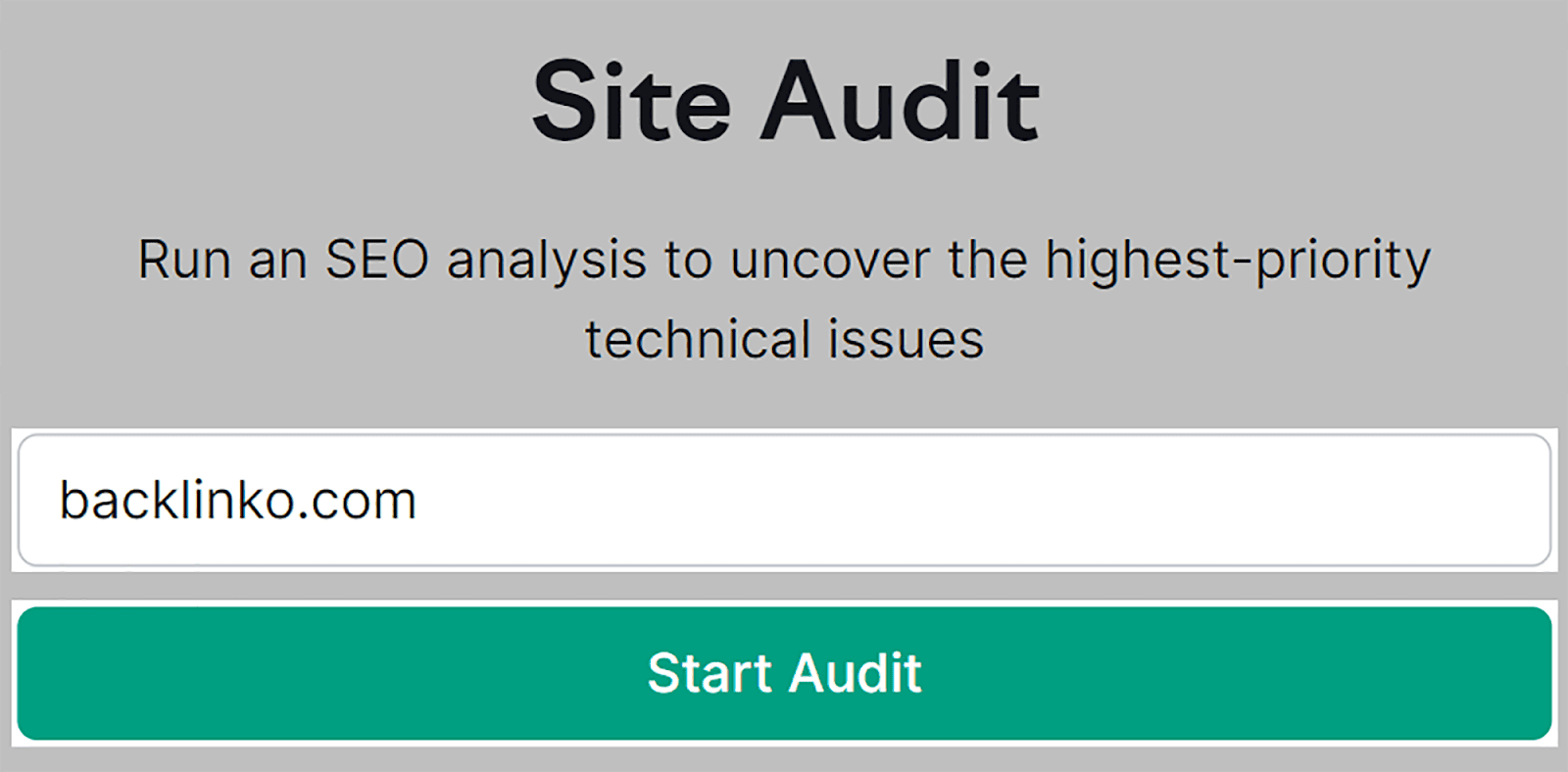 Enter domain and start audit Enter domain and start audit
