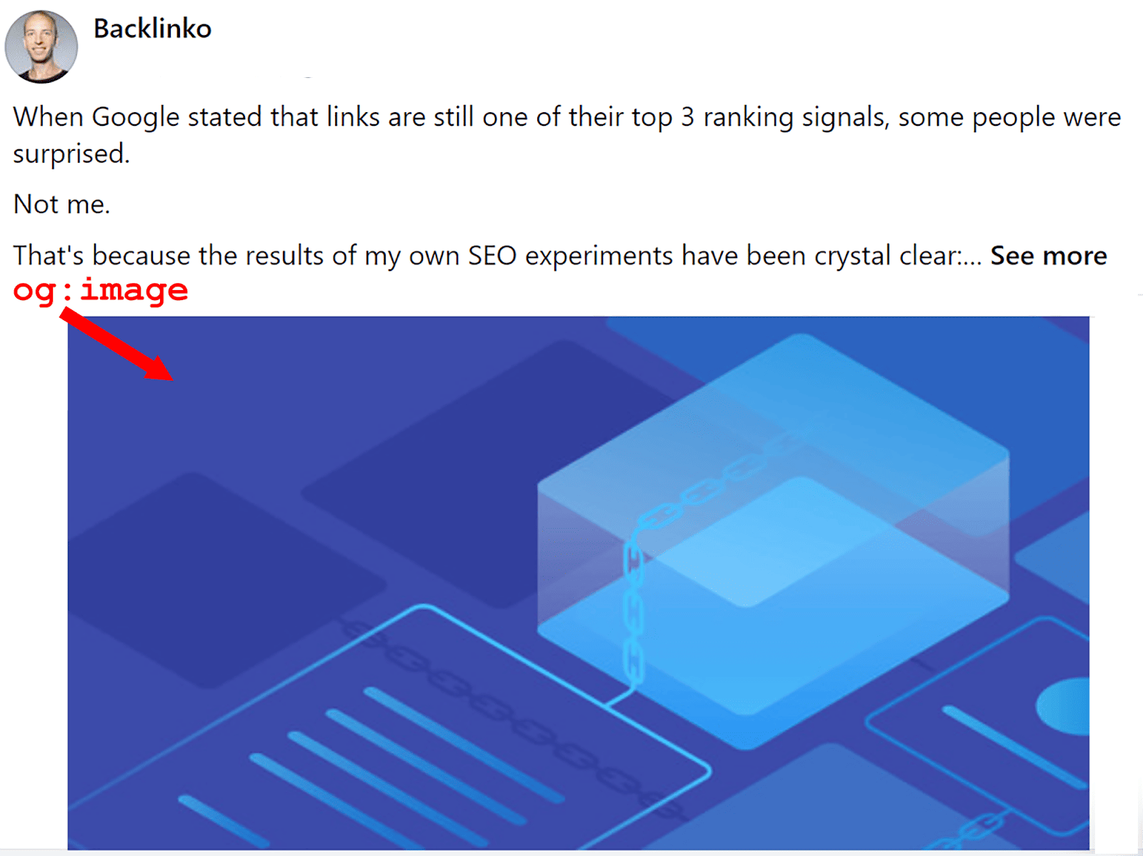 Open Graph tags allow you to specify image to use on Google when one opens your domain url Image SEO: 15 Tips for Image Optimization |