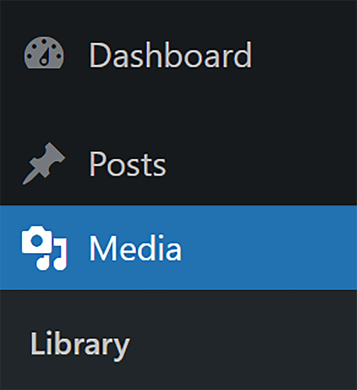 Select media tab from your WordPress dashboard Select media tab from your WordPress dashboard