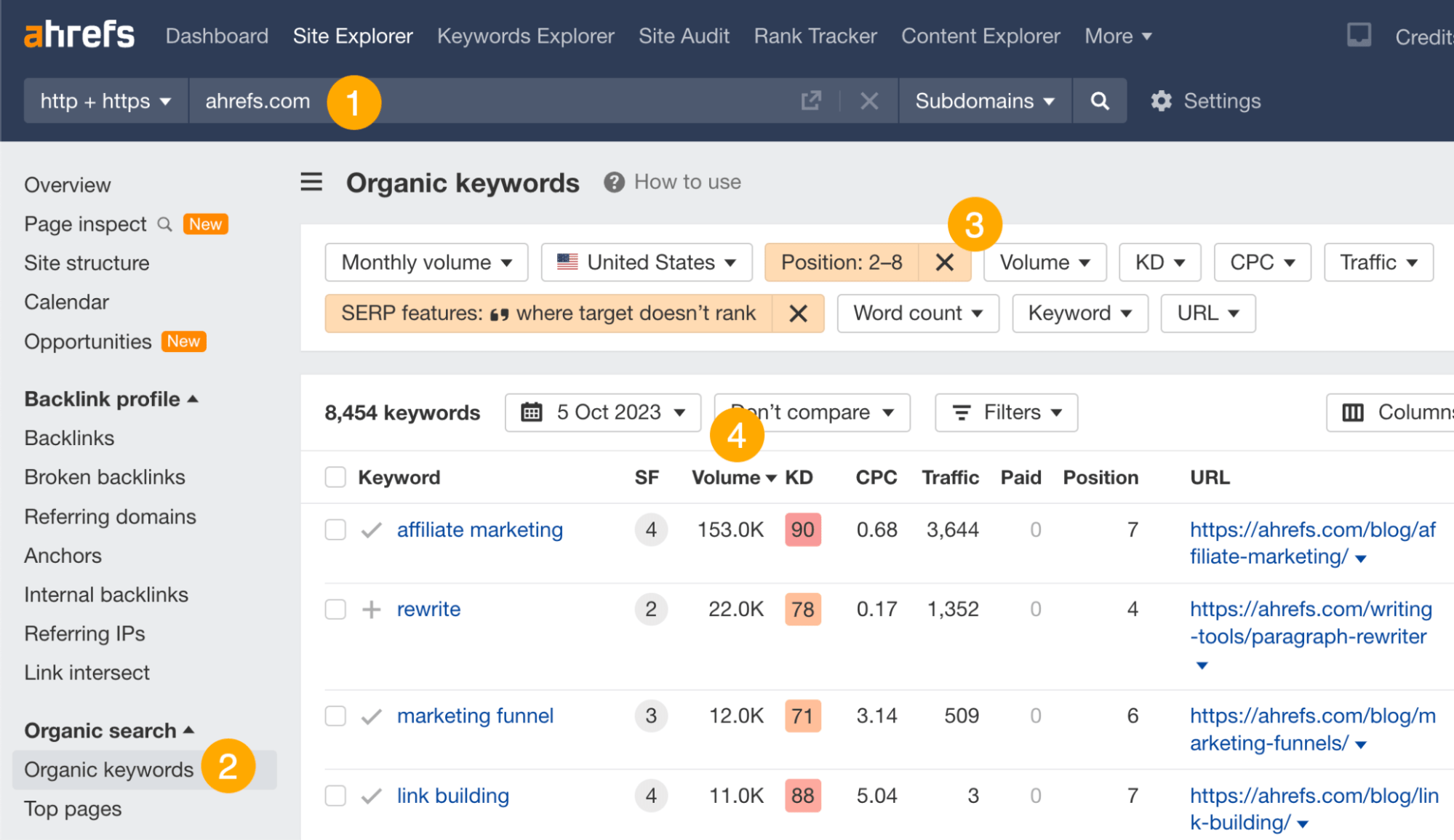 7 Fast Ways to Increase Organic Traffic | Looking for featured snippet opportunities in Ahrefs.