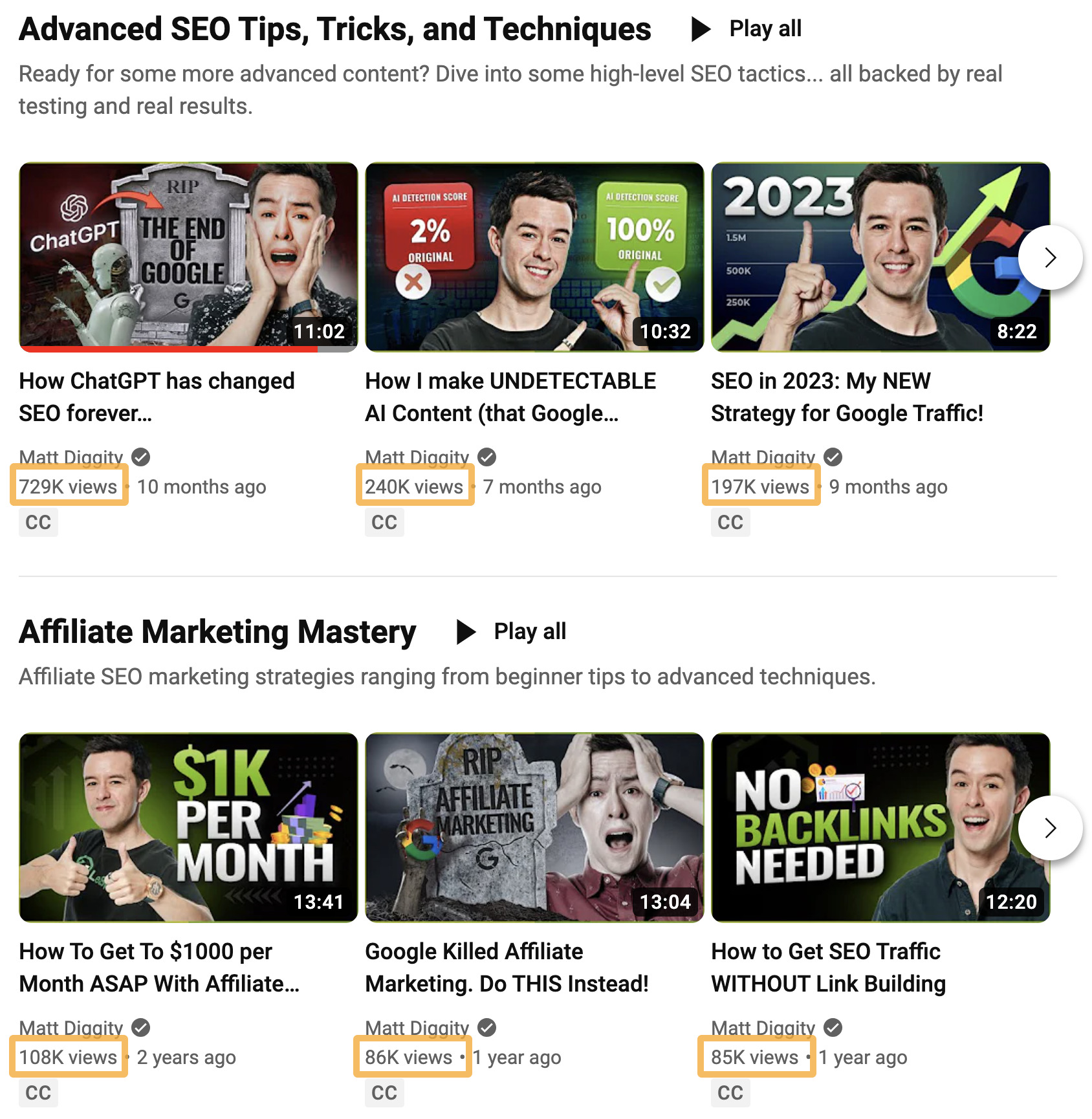 Personal Brand: What It Really Is & How to Build One | Matt Diggity's videos get lots of views on YouTube, again in part thanks to a strong personal brand.