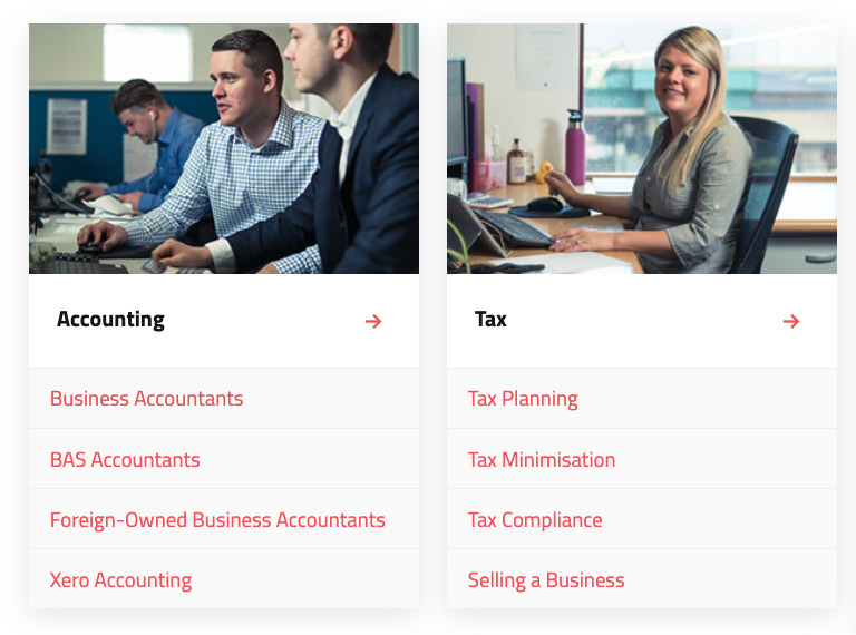 Internal linking component on a location landing page.