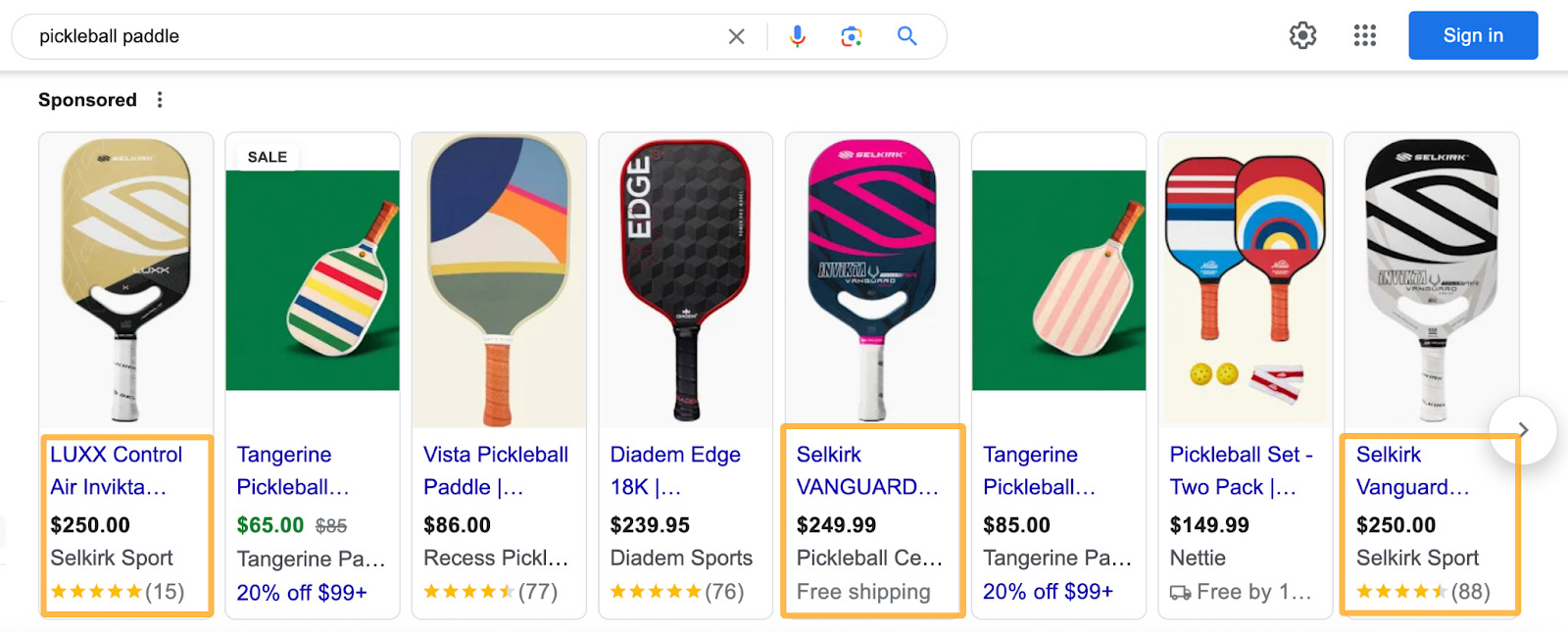 3 Ways to Find a Great Affiliate Niche (With Examples) | Pickleball paddle sponsored ads check, via Google.com