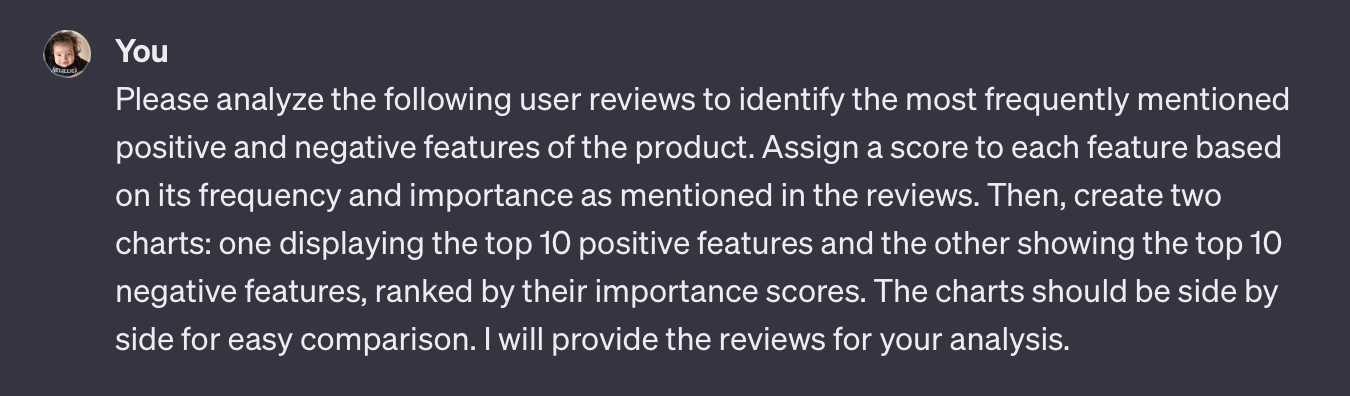 ChatGPT prompt for competitive analysis.