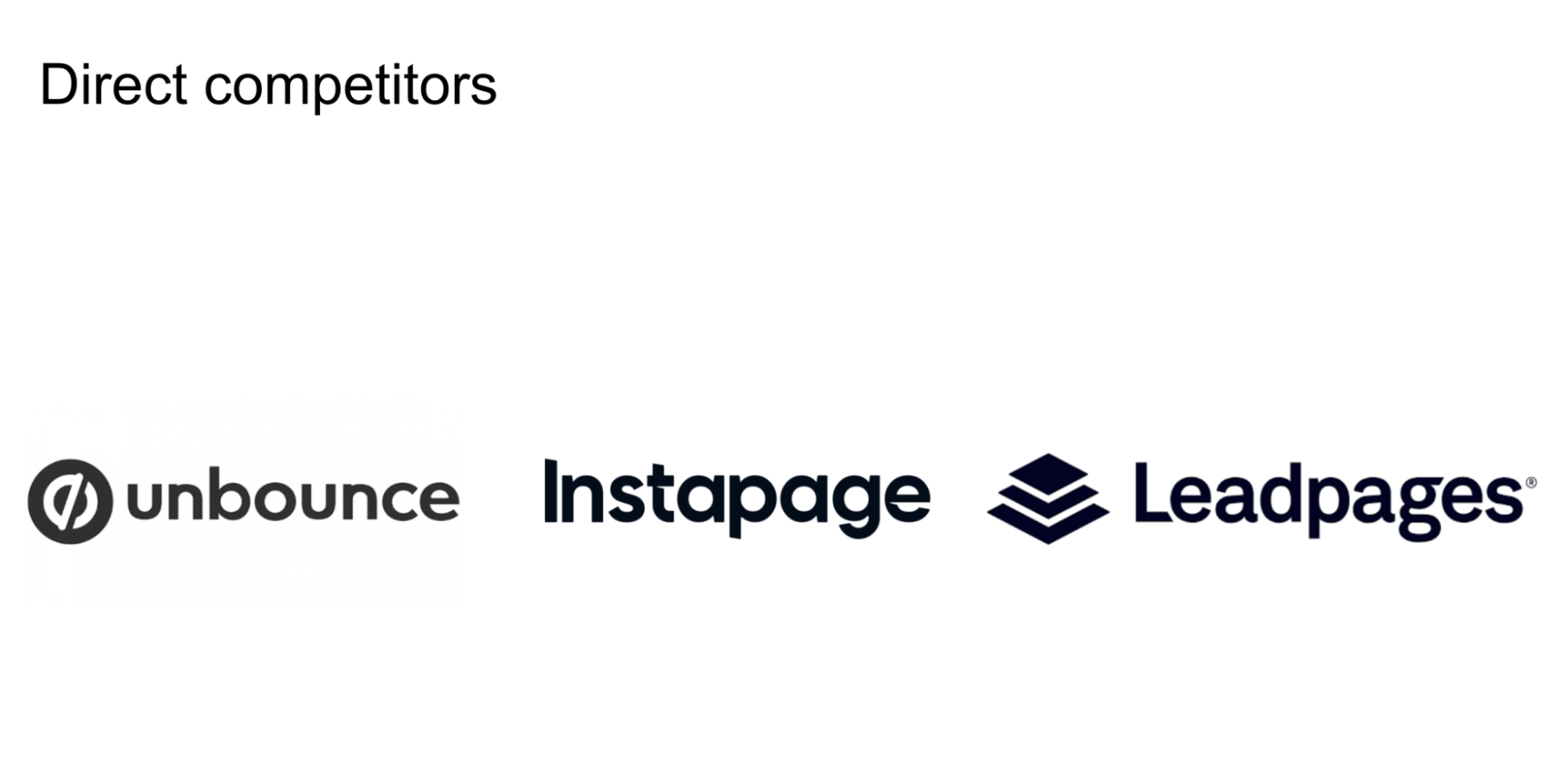 Slide 1 — direct competitors.