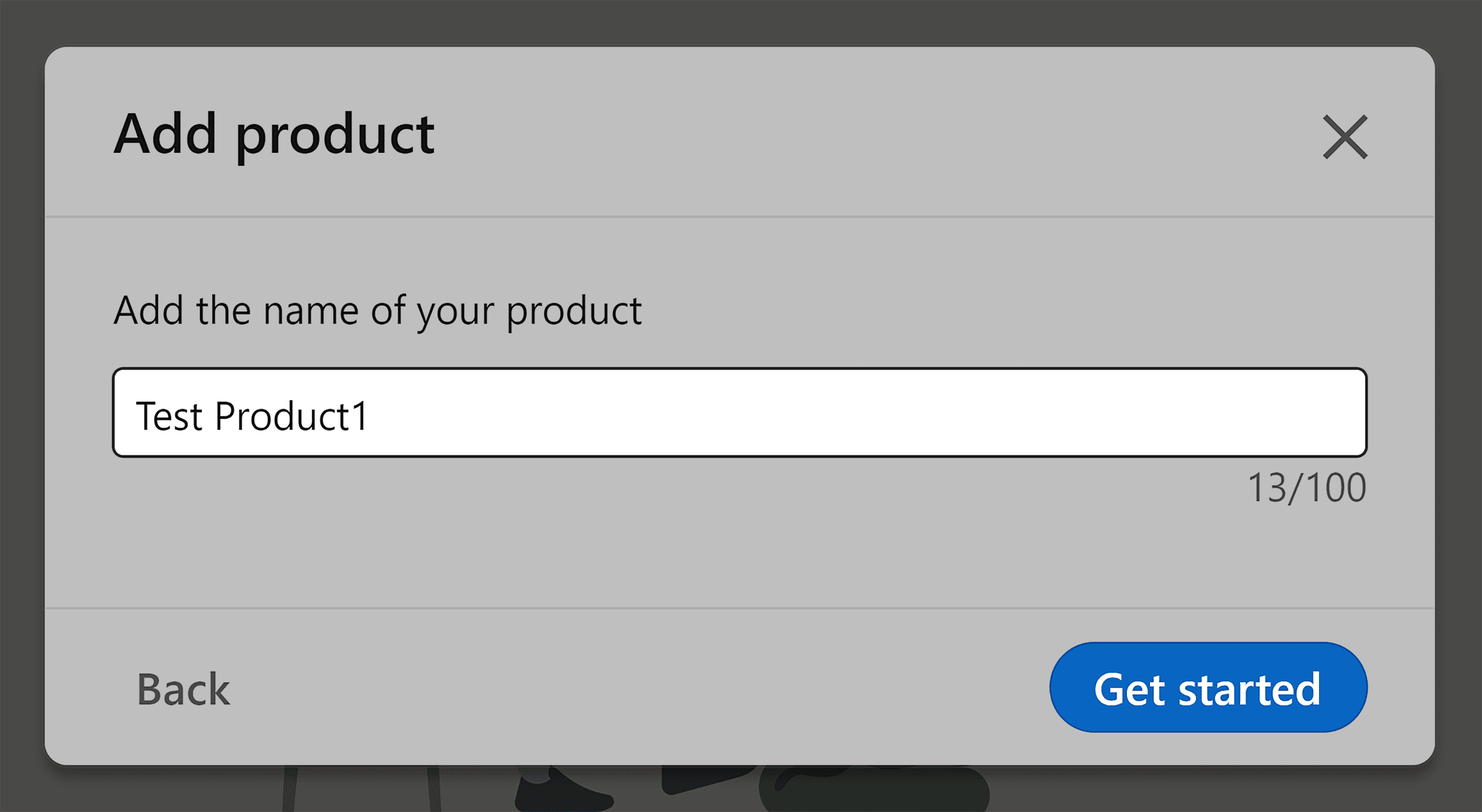 LinkedIn – Add product – Name LinkedIn – Add product – Name