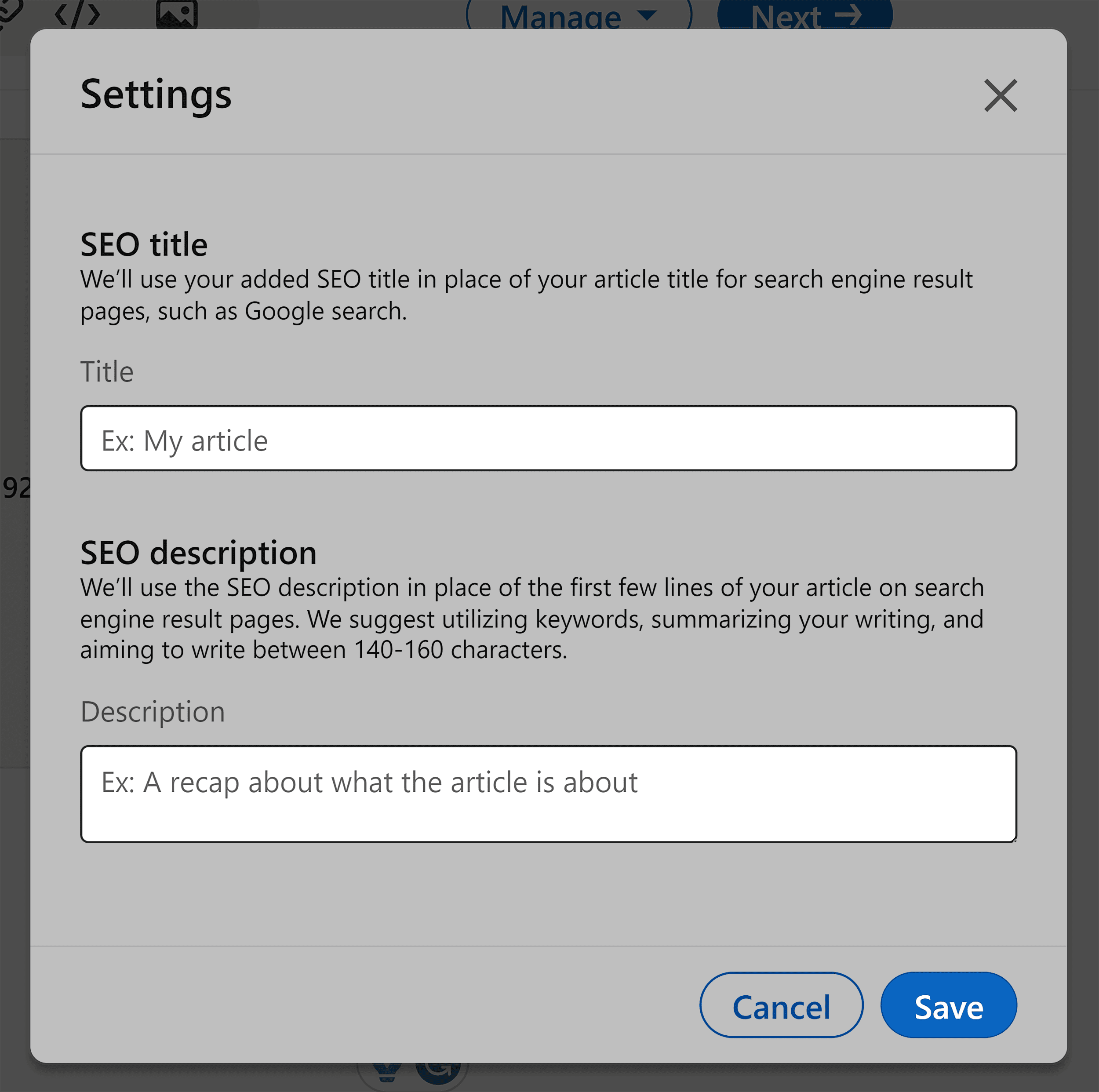 LinkedIn – Article – Settings LinkedIn – Article – Settings