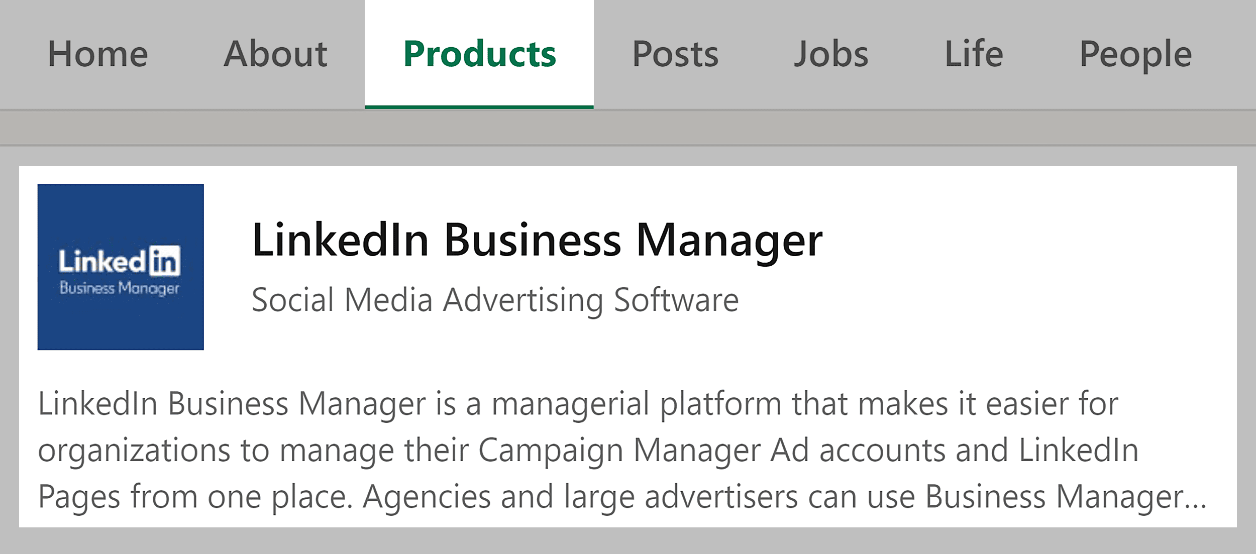 LinkedIn – Products LinkedIn – Products