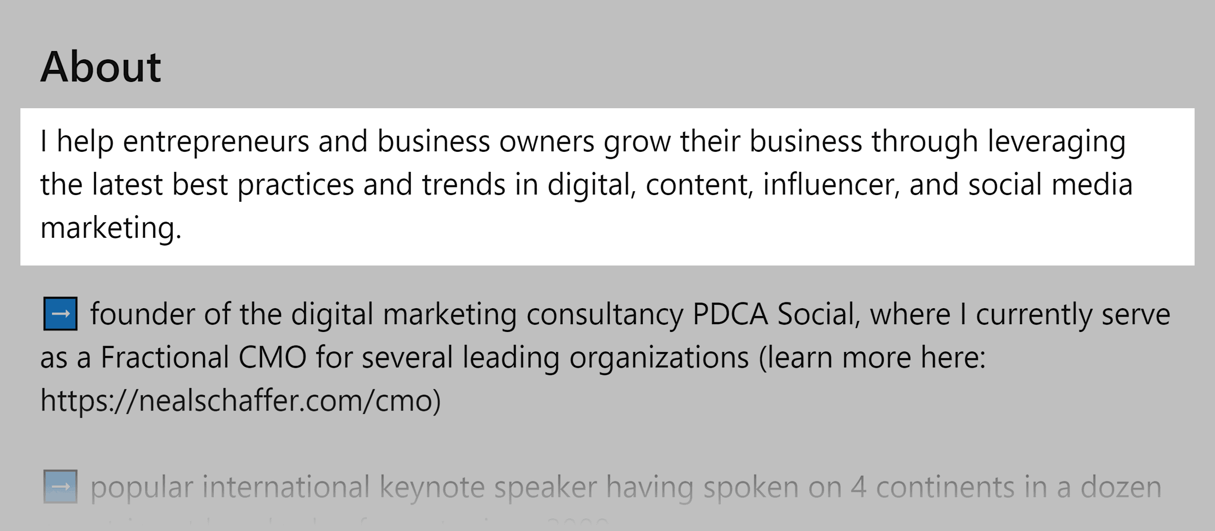 LinkedIn – Profile – About – Intro LinkedIn – Profile – About – Intro