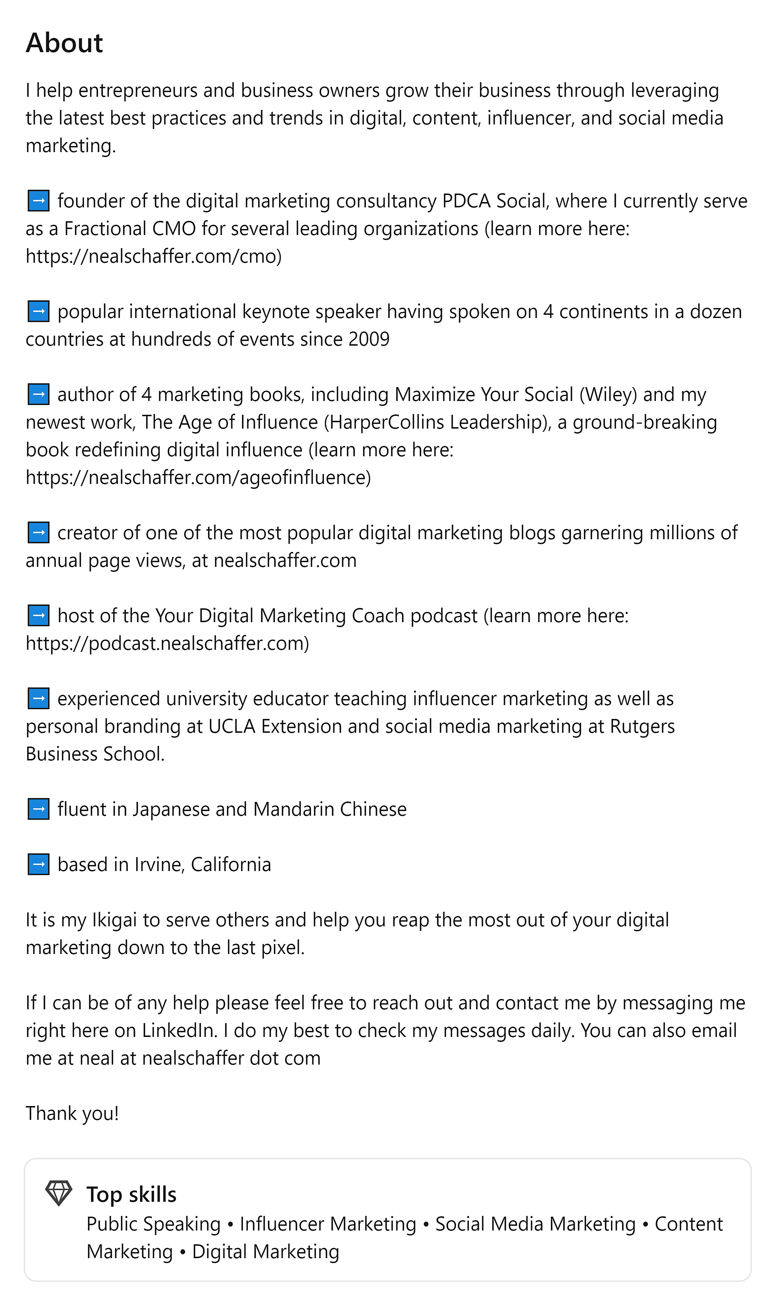 LinkedIn – Profile – About LinkedIn – Profile – About