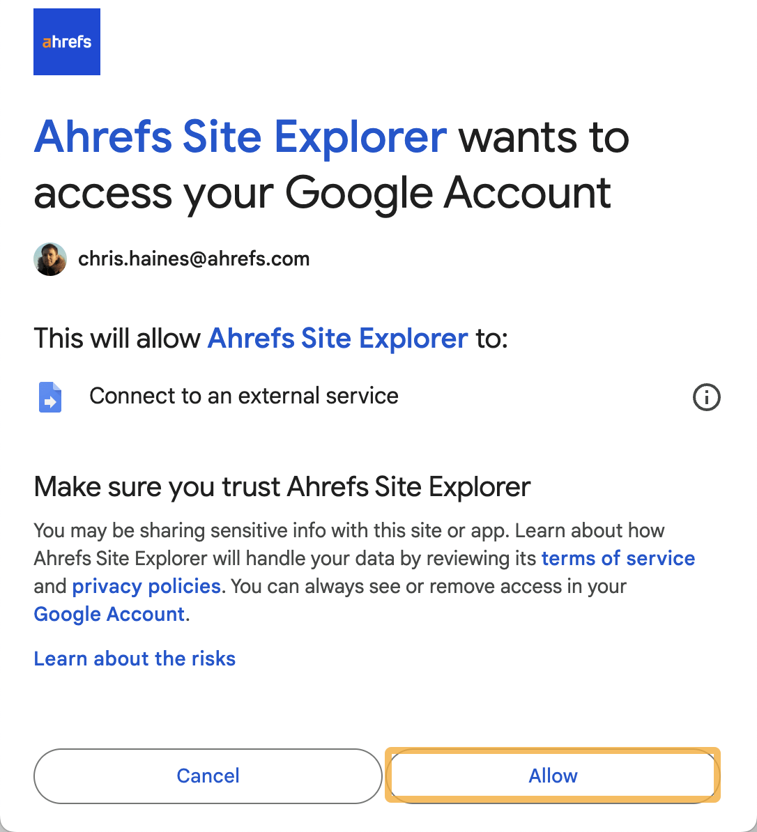 Automated SEO Reporting (The Easy Way) | ahrefs-site-explorer-google-access