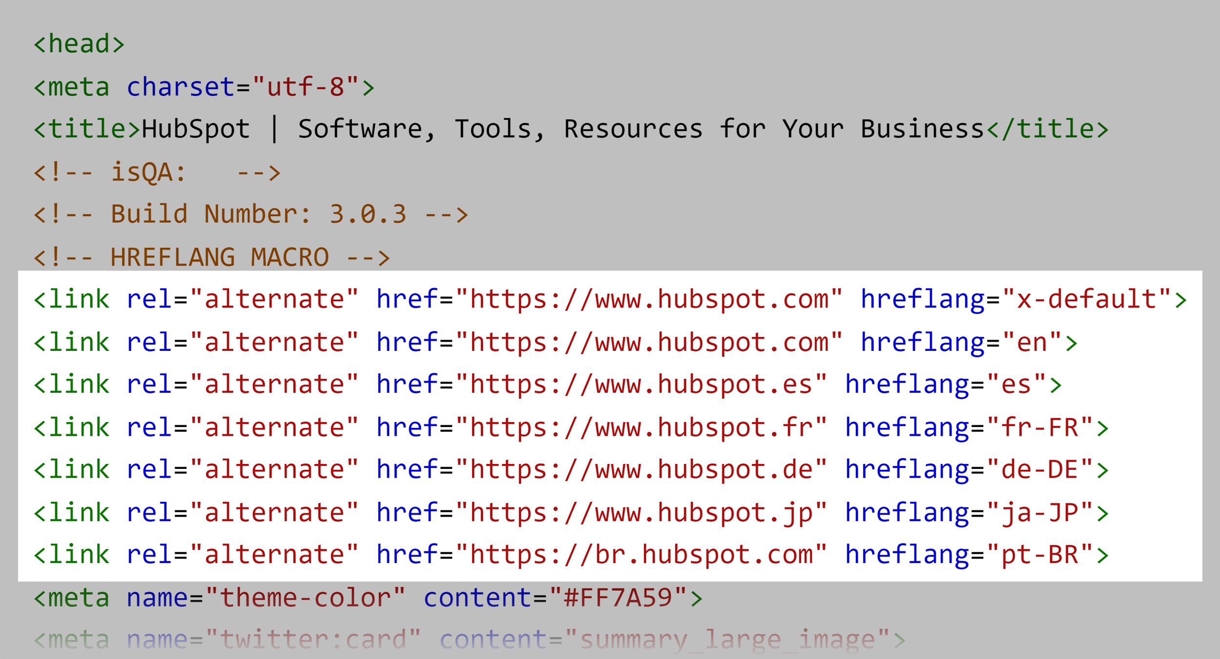 HubSpot – hreflang tags