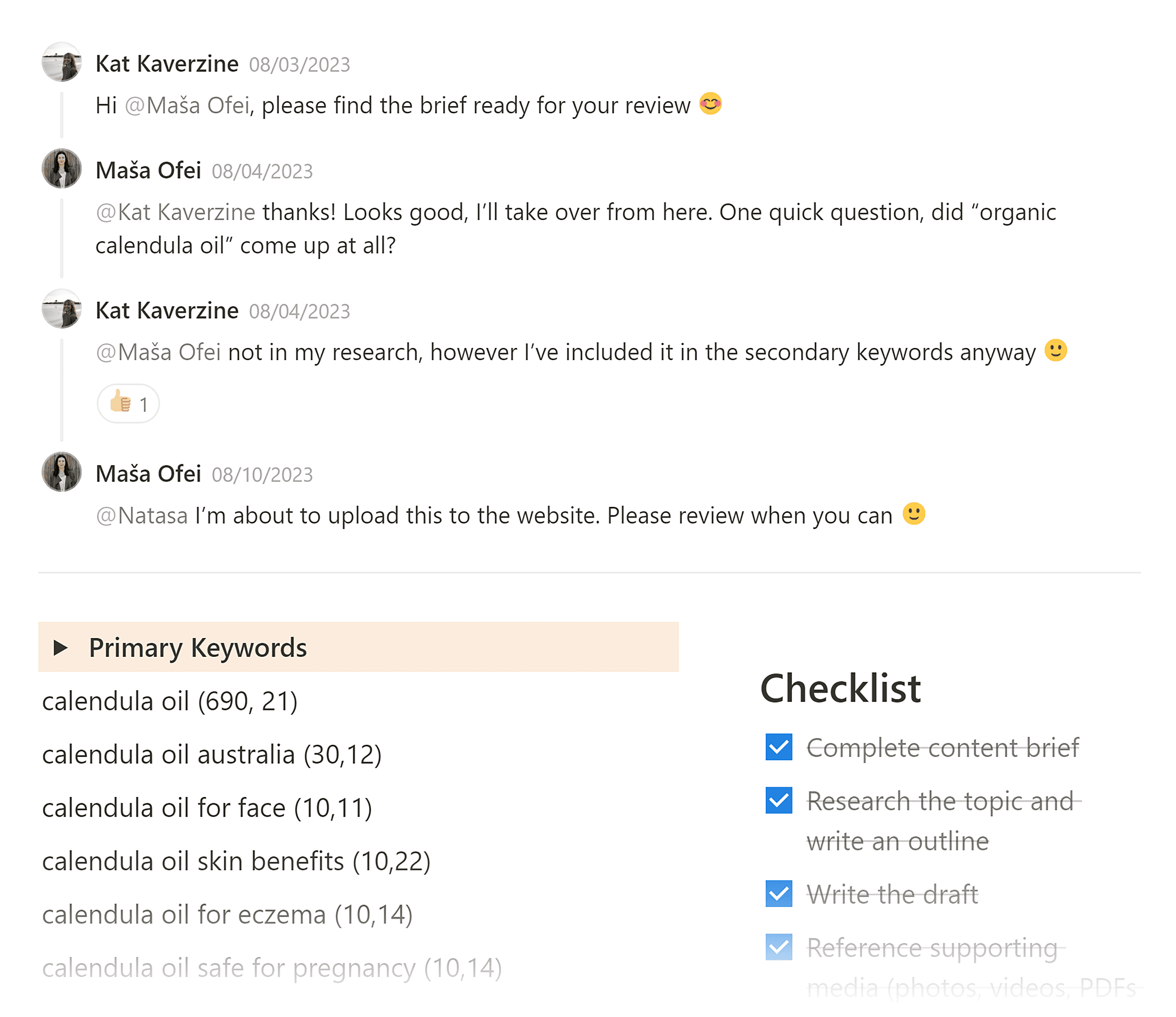 Notion – Communication