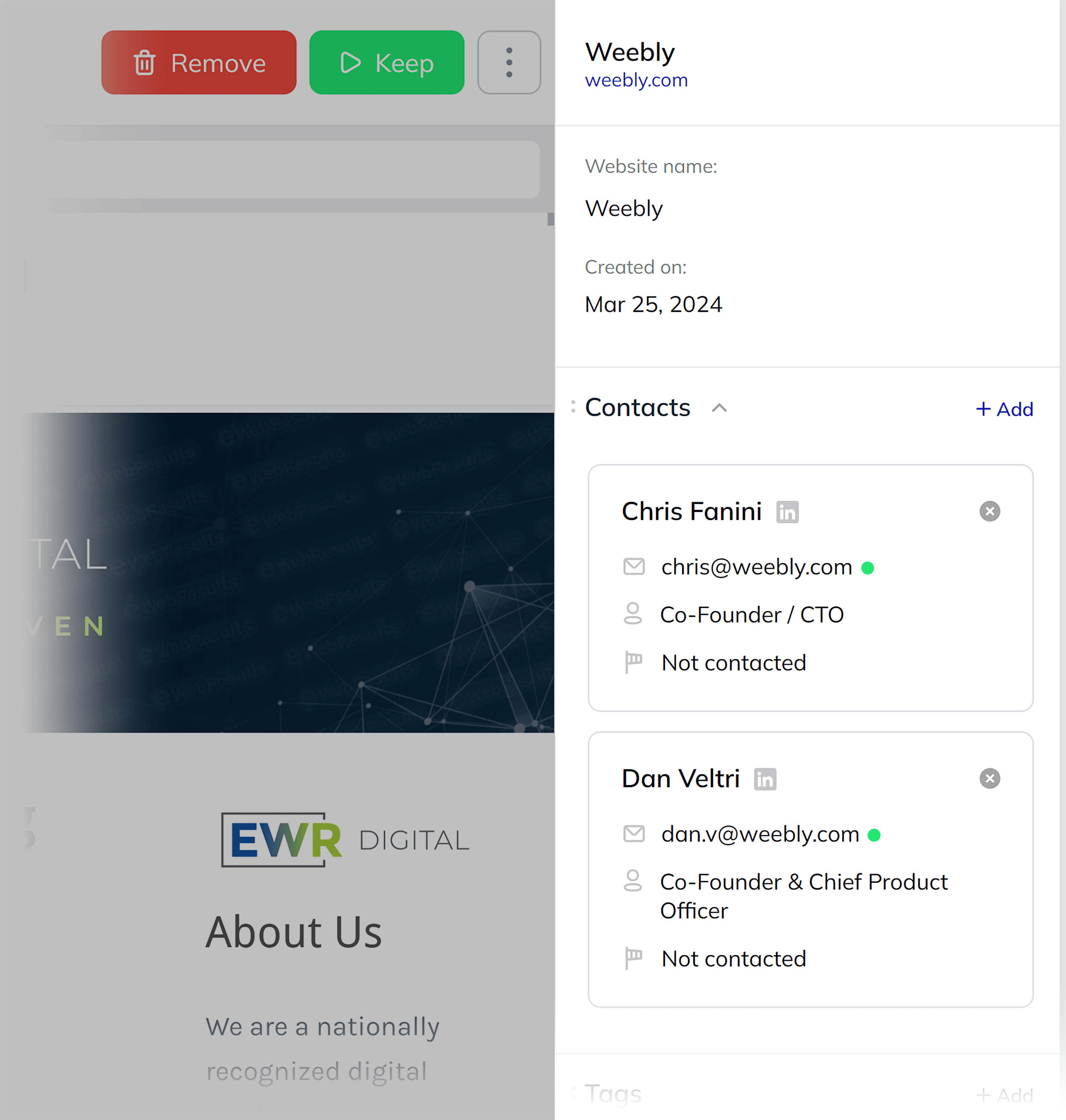 Respona – Contact vetting