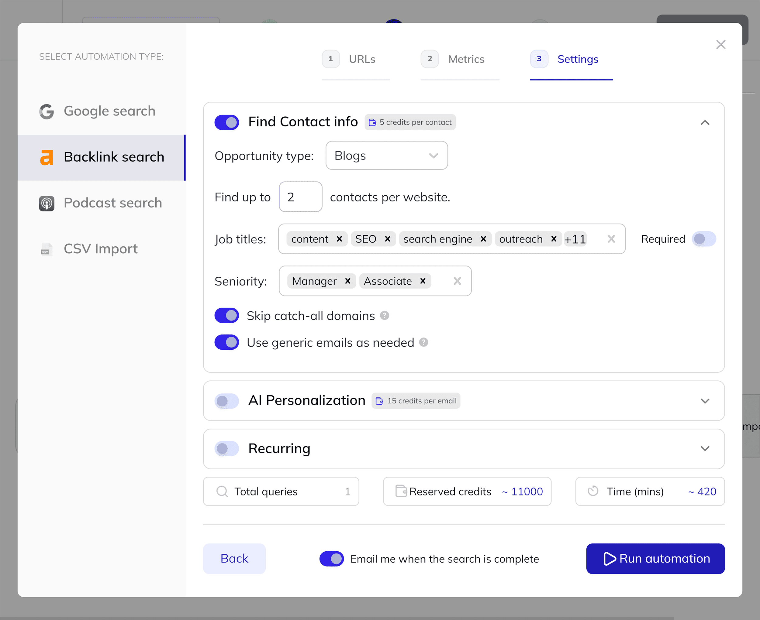 Respona – Find contacts