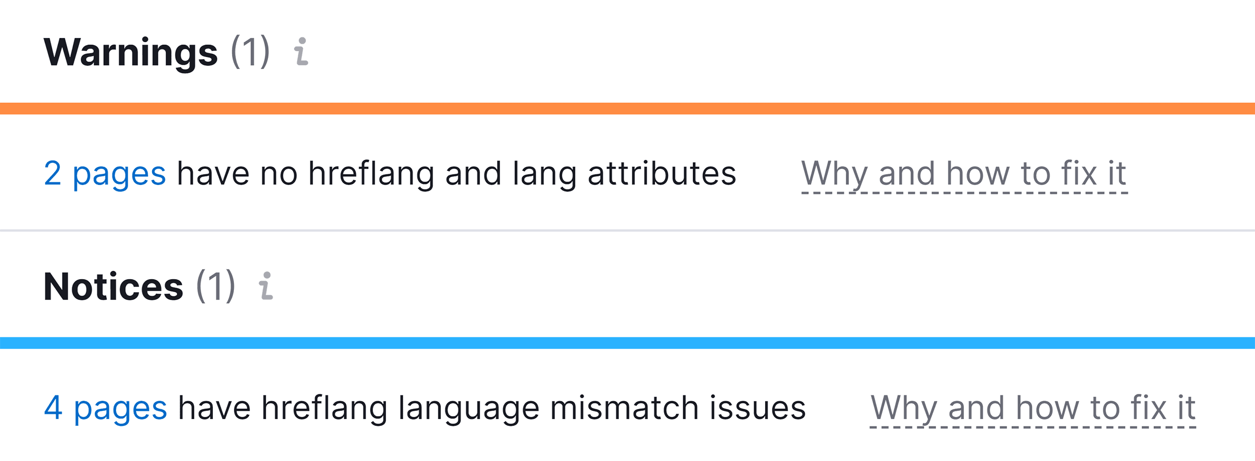 Semrush – hreflang issues