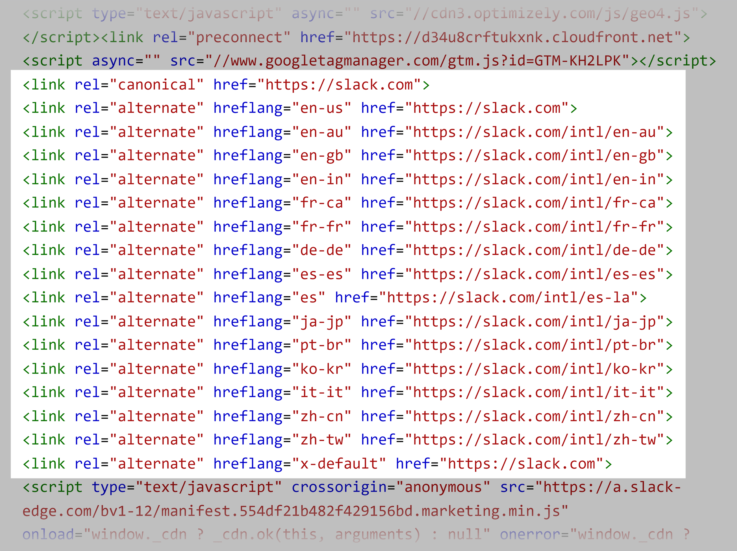 Slack – hreflang tags