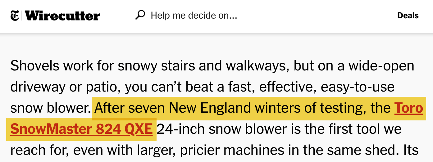 Wirecutter is great at getting to the point in their intros