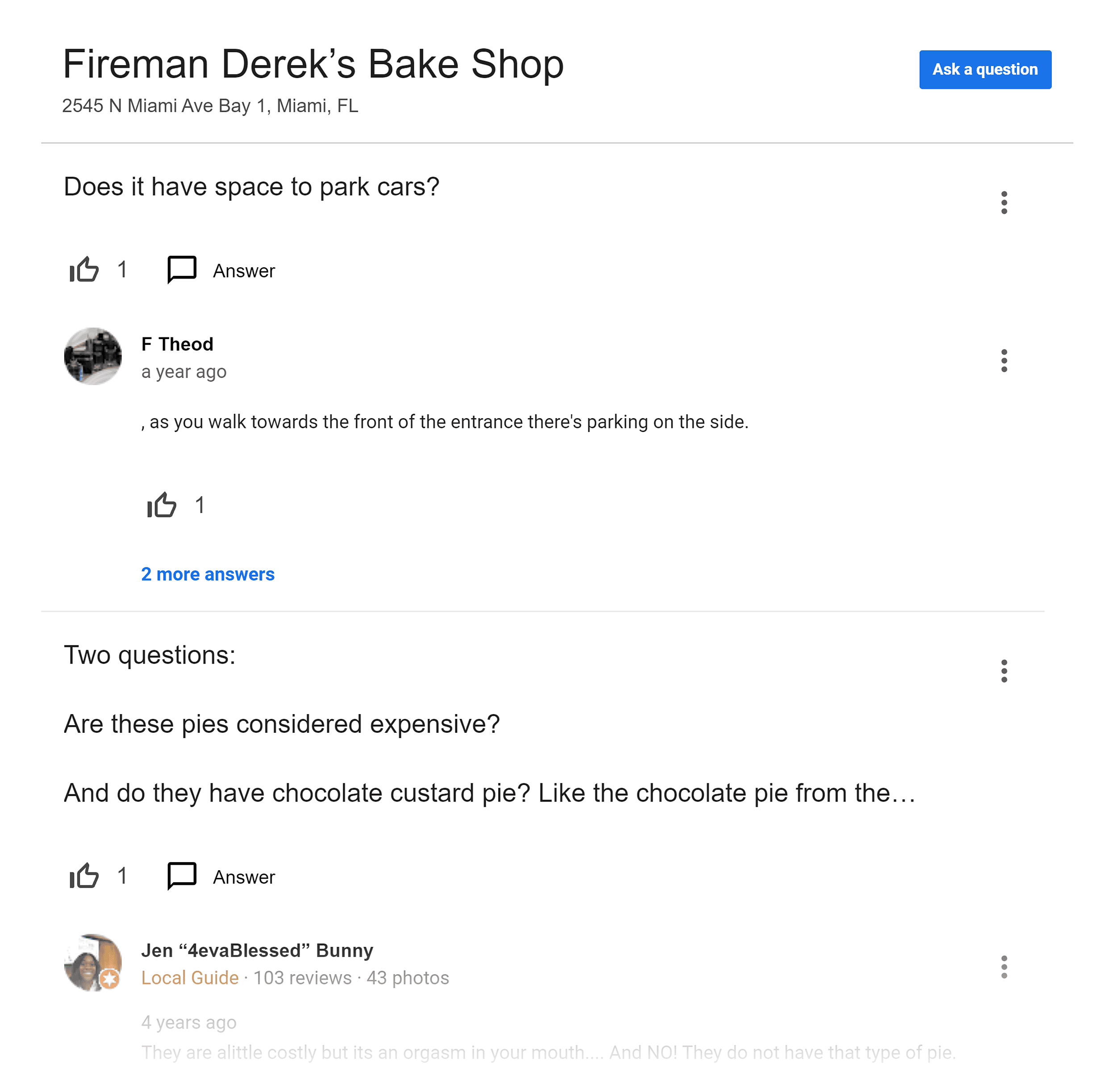 Google – Customer questions