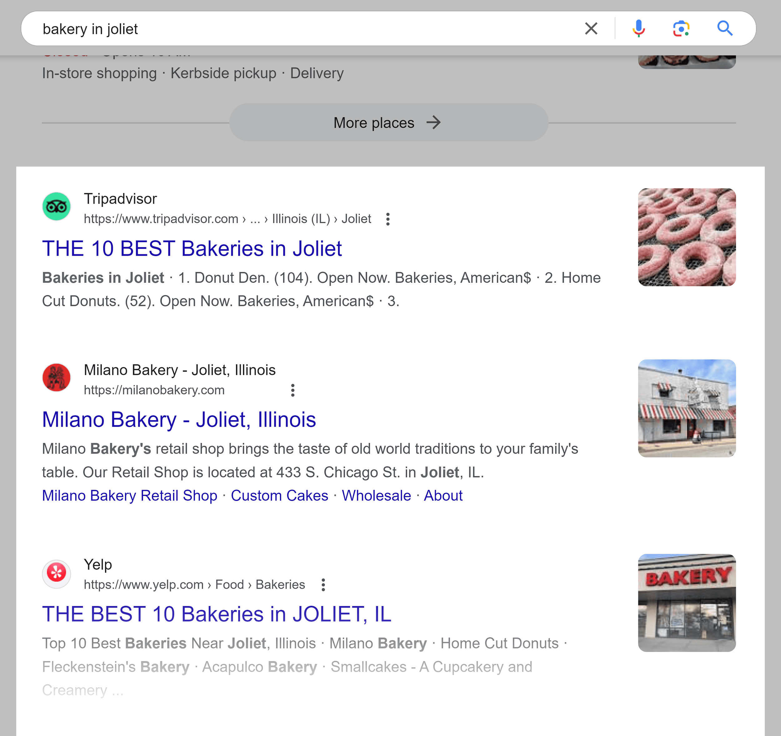 Google SERP – Search results